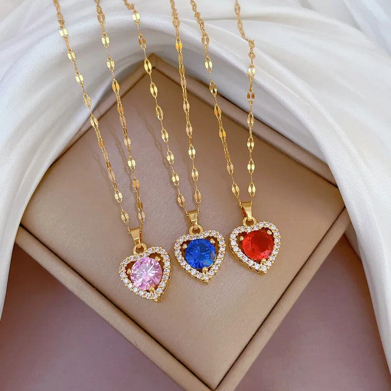 CADENA CORAZÓN ACERO TITANIO