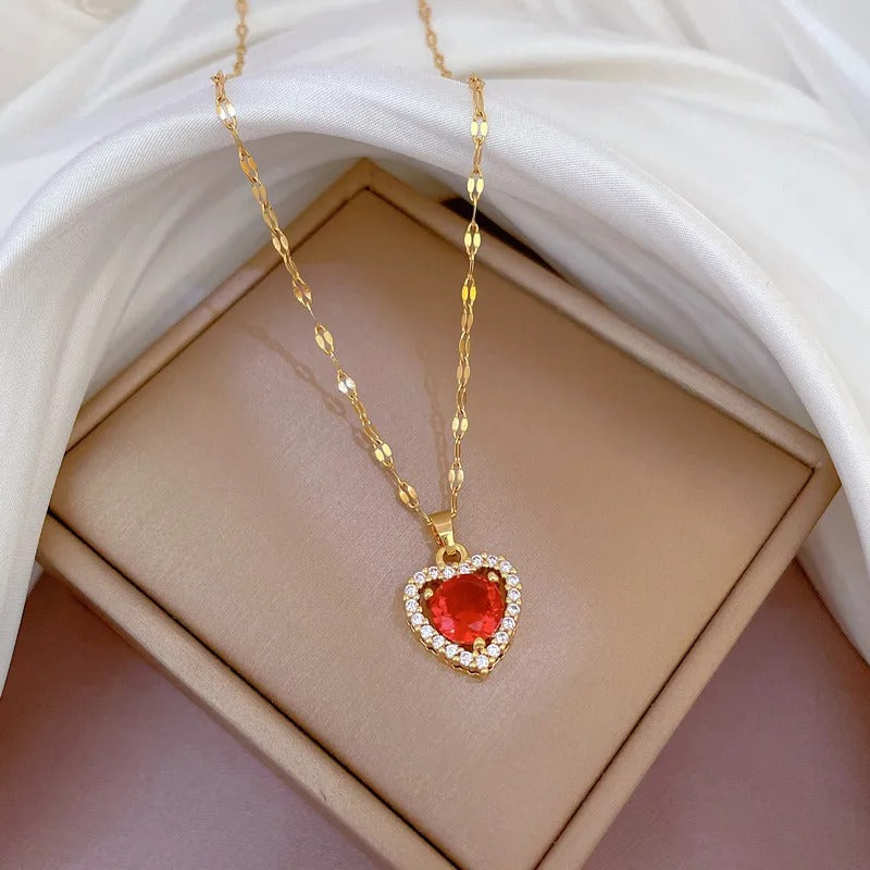 CADENA CORAZÓN ACERO TITANIO